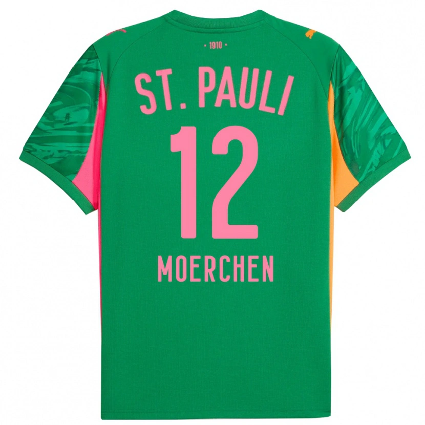 Danxen Bambino Theo Moerchen #12 Maglia Gara Portiere Verde Arancione Rosa 2025/26 Maglietta