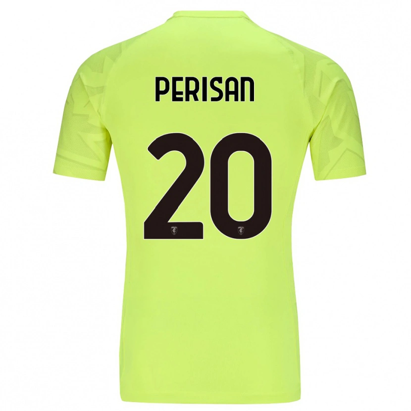 Danxen Bambino Samuele Perisan #20 Maglia Gara Portiere Verde Fluorescente 2025/26 Maglietta