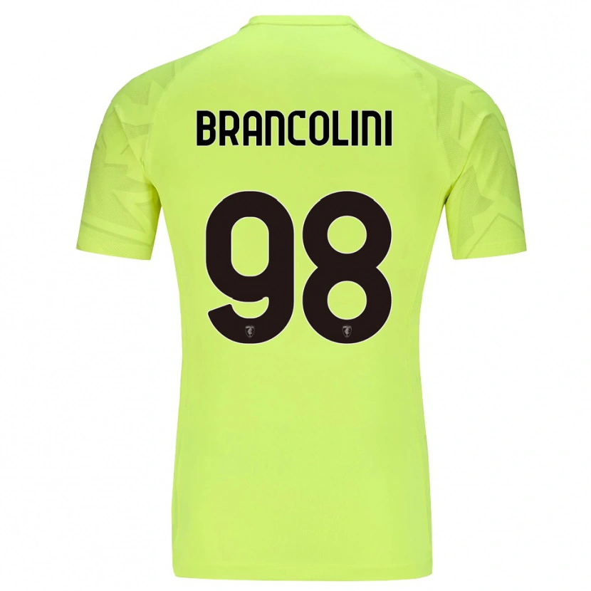 Danxen Bambino Federico Brancolini #98 Maglia Gara Portiere Verde Fluorescente 2025/26 Maglietta
