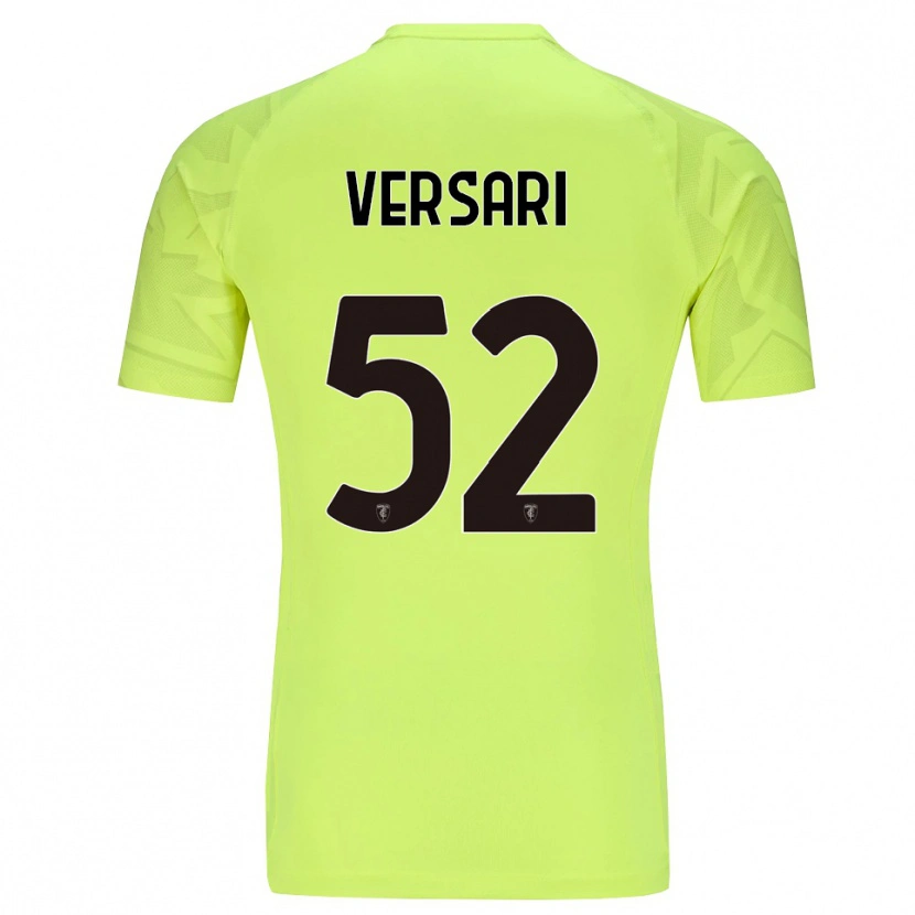 Danxen Bambino Francesco Versari #52 Maglia Gara Portiere Verde Fluorescente 2025/26 Maglietta