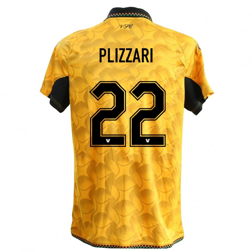 Danxen Bambino Alessandro Plizzari #22 Maglia Gara Portiere Giallo Nero 2025/26 Maglietta
