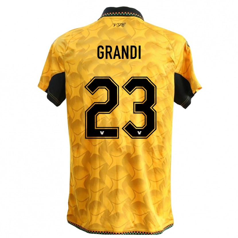 Danxen Bambino Matteo Grandi #23 Maglia Gara Portiere Giallo Nero 2025/26 Maglietta