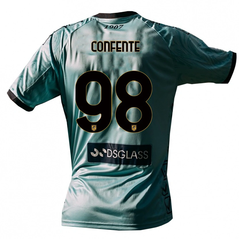 Danxen Bambino Alessandro Confente #98 Maglia Gara Portiere Azzurro Bianco 2025/26 Maglietta