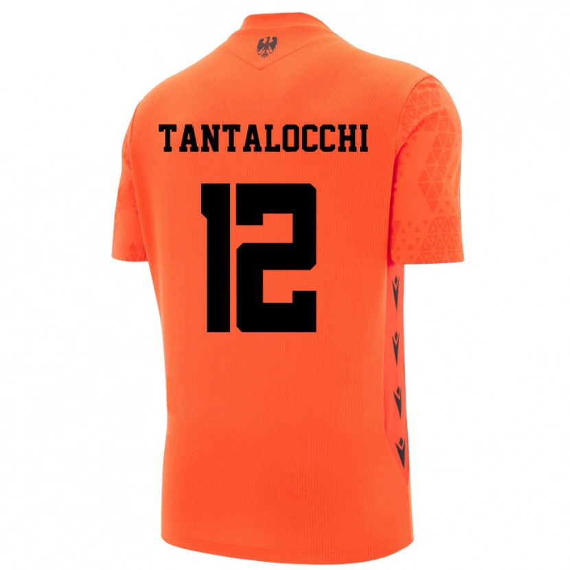 Danxen Bambino Elia Tantalocchi #12 Maglia Gara Portiere Arancio Scuro Nero 2025/26 Maglietta