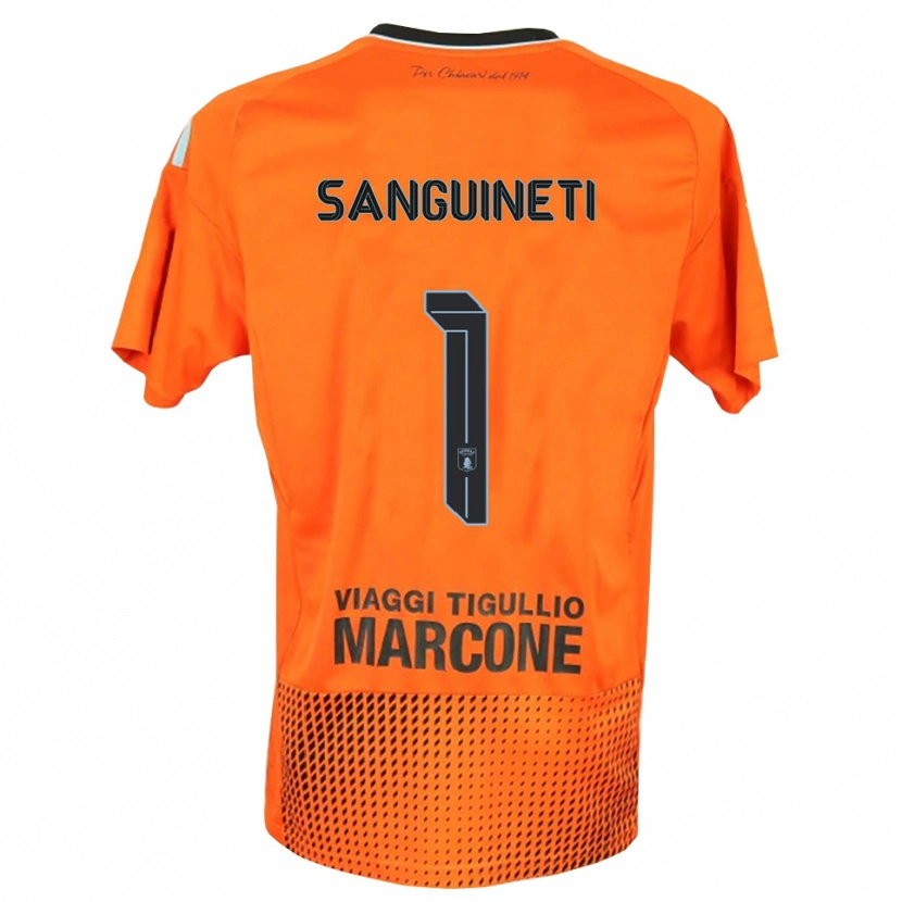 Danxen Bambino Michele Sanguineti #1 Maglia Gara Portiere Arancio Scuro Blu 2025/26 Maglietta