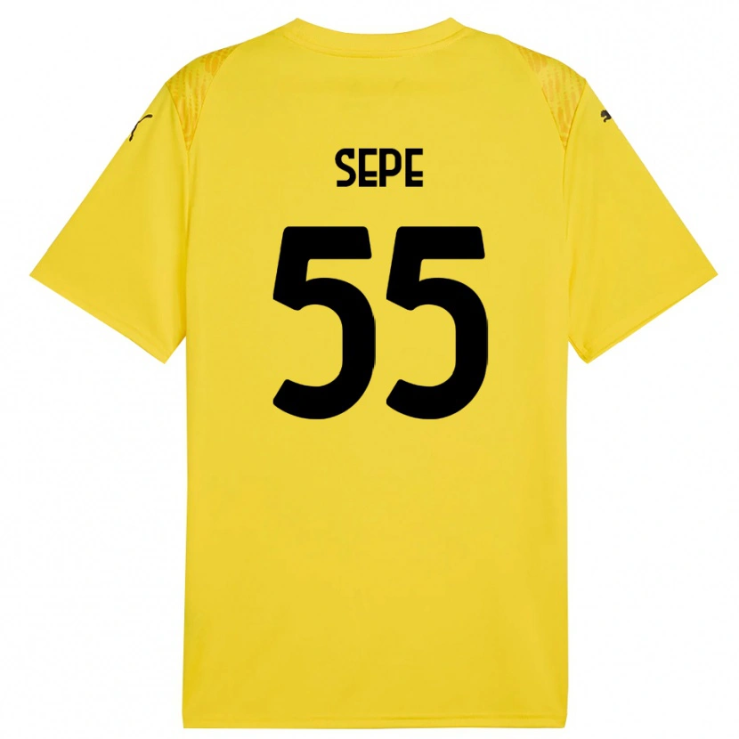 Danxen Bambino Luigi Sepe #55 Maglia Gara Portiere Giallo Nero 2025/26 Maglietta