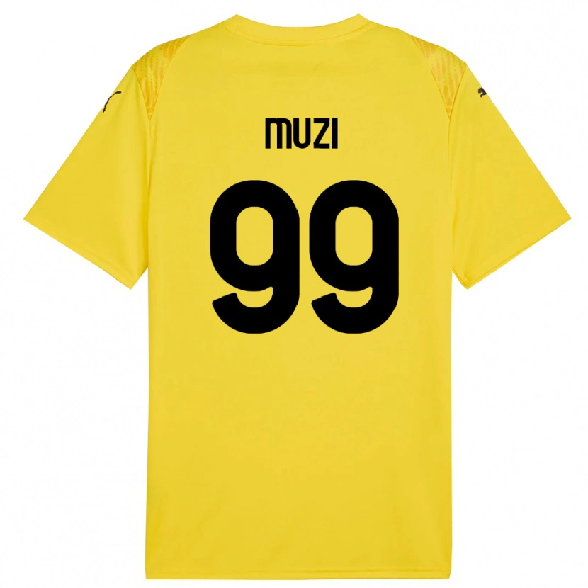 Danxen Bambino Christian Muzi #99 Maglia Gara Portiere Giallo Nero 2025/26 Maglietta