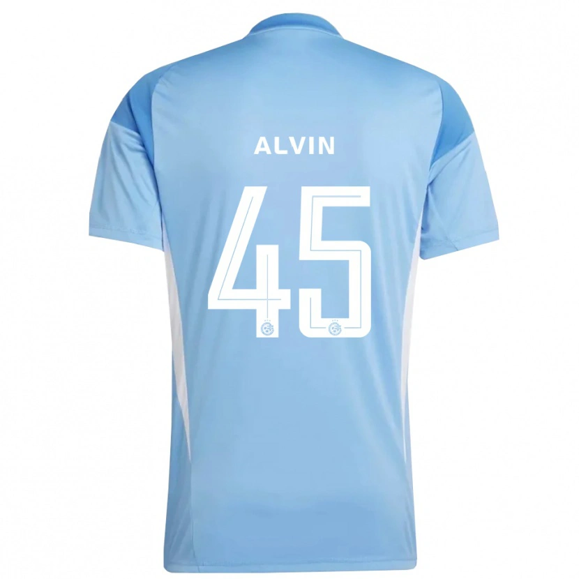 Danxen Bambino Glenn Alvin #45 Maglia Gara Portiere Azzurro Bianco 2025/26 Maglietta