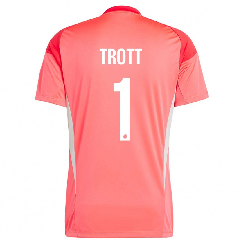 Danxen Bambino Nathan Trott #1 Maglia Gara Portiere Bianco Rosso 2025/26 Maglietta