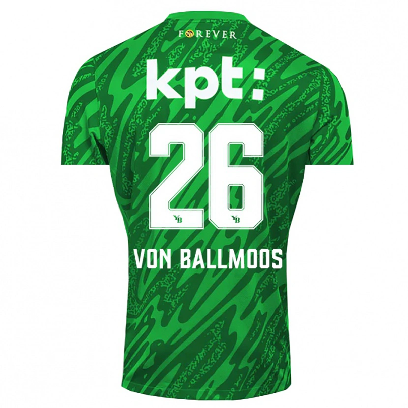 Danxen Bambino David von Ballmoos #26 Maglia Gara Portiere Verde Bianco 2025/26 Maglietta