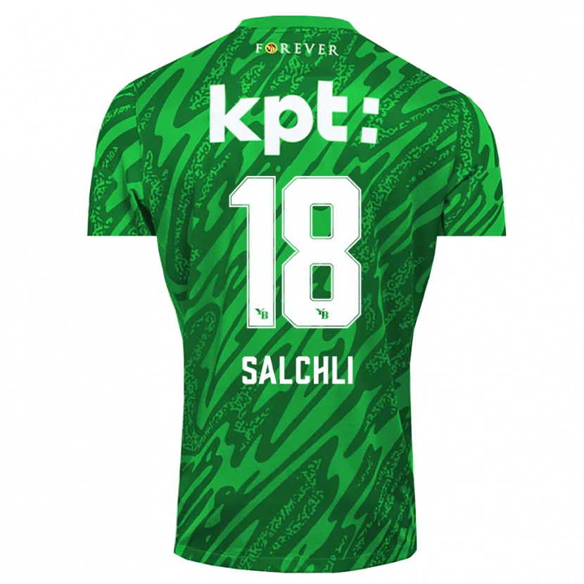 Danxen Bambino Ruben Salchli #18 Maglia Gara Portiere Verde Bianco 2025/26 Maglietta
