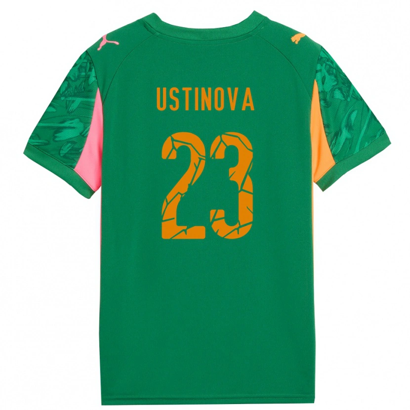 Danxen Bambino Liudmyla Ustinova #23 Maglia Gara Portiere Verde Arancio Rosa 2025/26 Maglietta