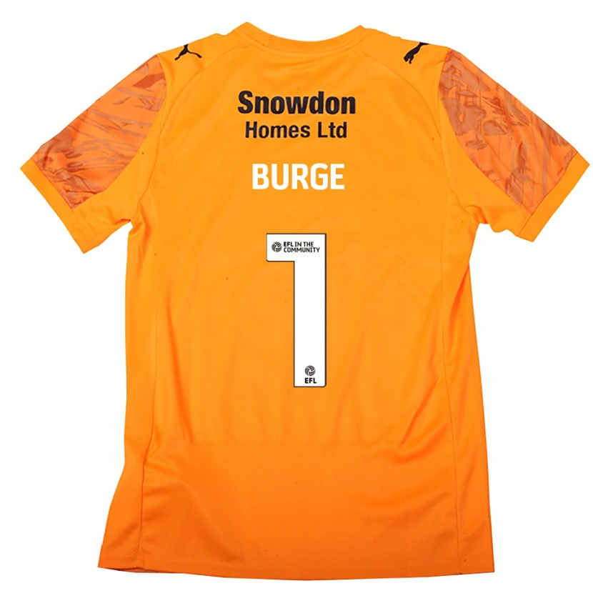 Danxen Bambino Lee Burge #1 Maglia Gara Portiere Nero Arancione 2025/26 Maglietta