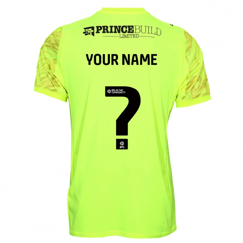 Danxen Bambino Peterborough United Maglia Gara Portiere Nero Verde Fluorescente 2025/26 Maglietta