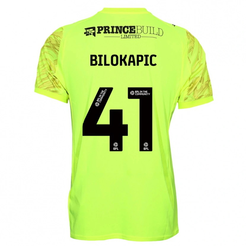 Danxen Bambino Nicholas Bilokapic #41 Maglia Gara Portiere Nero Verde Fluorescente 2025/26 Maglietta