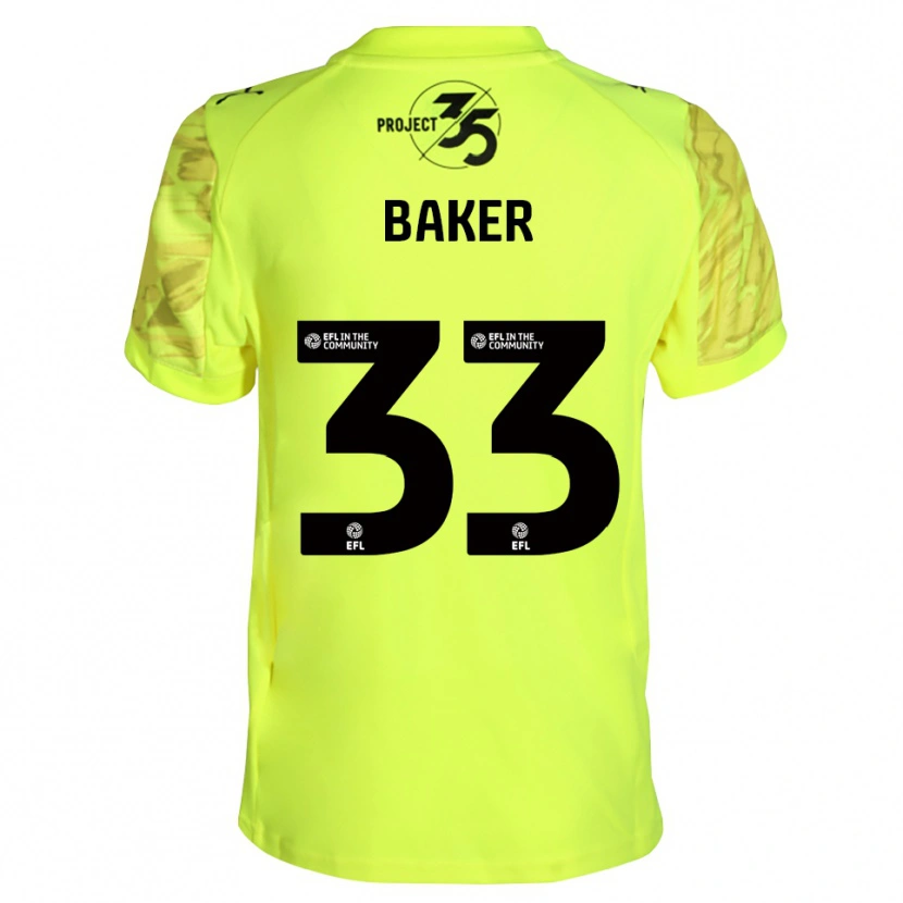 Danxen Bambino Zak Baker #33 Maglia Gara Portiere Nero Verde Fluorescente 2025/26 Maglietta