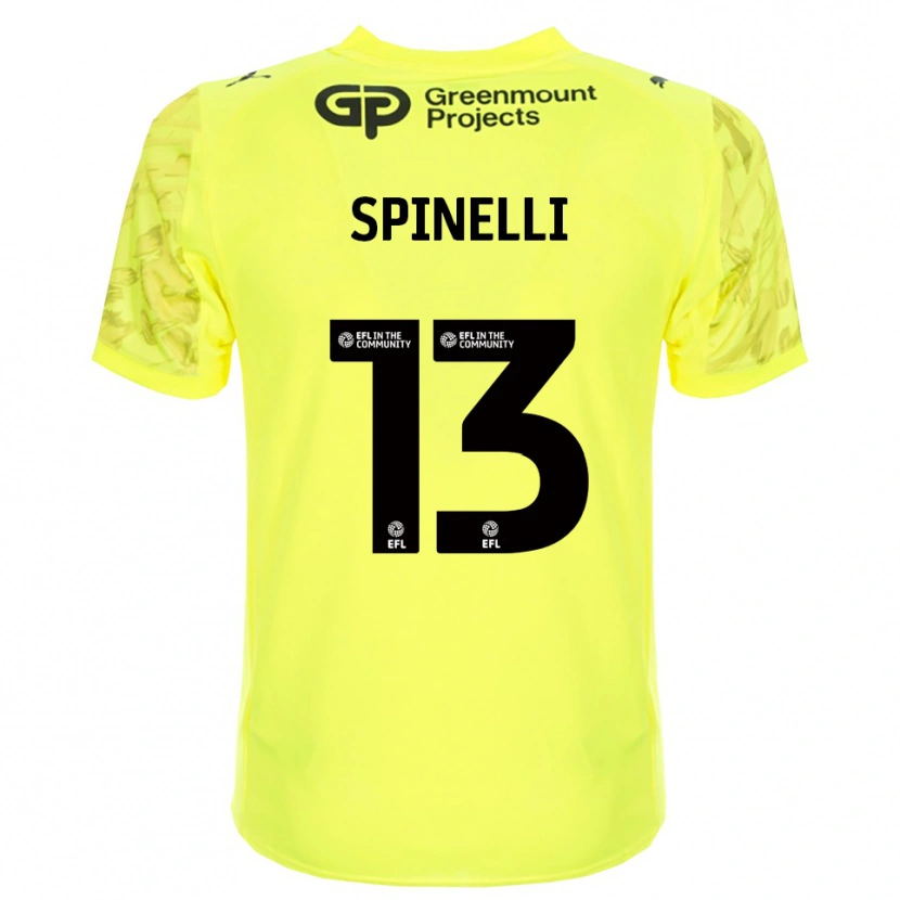 Danxen Bambino Matteo Spinelli #13 Maglia Gara Portiere Nero Verde Fluorescente 2025/26 Maglietta