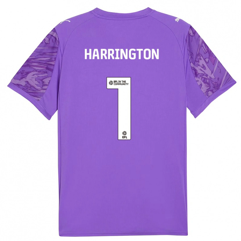 Danxen Bambino David Harrington #1 Maglia Gara Portiere Rosso Viola 2025/26 Maglietta