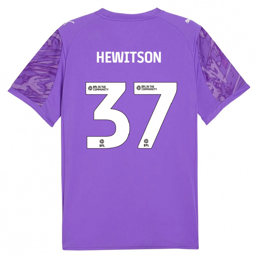 Danxen Bambino Luke Hewitson #37 Maglia Gara Portiere Rosso Viola 2025/26 Maglietta