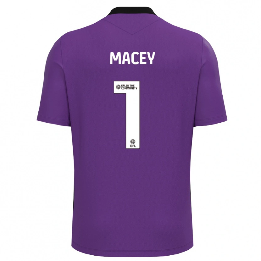 Danxen Bambino Matt Macey #1 Maglia Gara Portiere Bianco Viola 2025/26 Maglietta