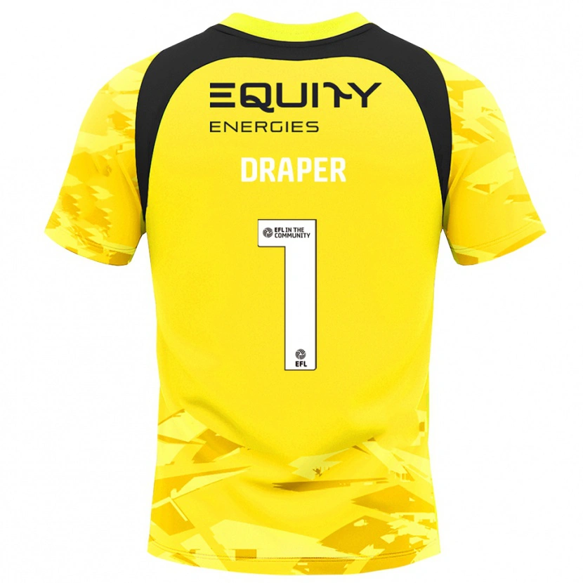 Danxen Bambino Anna Draper #1 Maglia Gara Portiere Giallo Chiaro Nero 2025/26 Maglietta
