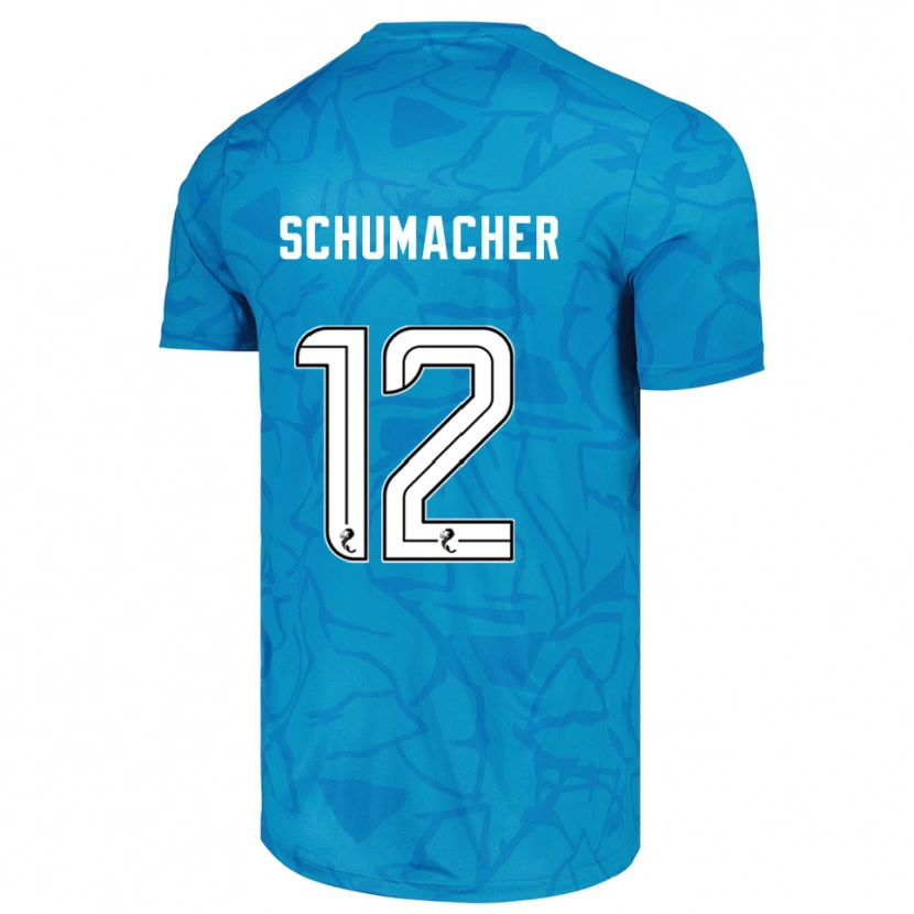 Danxen Bambino Noa Schumacher #12 Maglia Gara Portiere Bianco Blu 2025/26 Maglietta