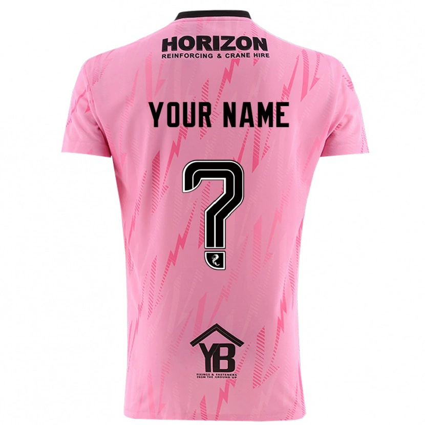Danxen Bambino Falkirk FC Maglia Gara Portiere Nero Rosa 2025/26 Maglietta