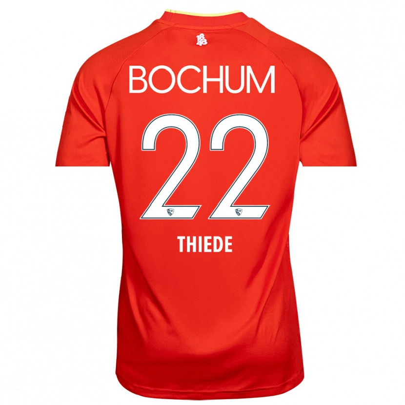 Danxen Bambino Niclas Thiede #22 Maglia Gara Portiere Bianco Rosso 2025/26 Maglietta