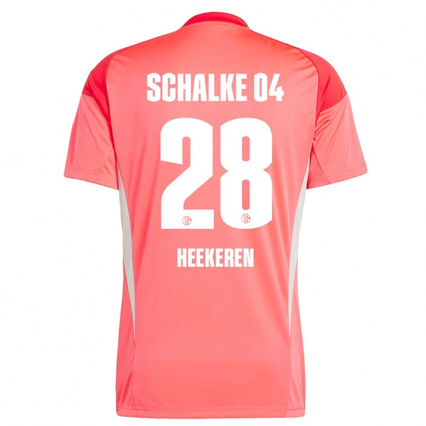 Danxen Bambino Justin Heekeren #28 Maglia Gara Portiere Rosso Corallo 2025/26 Maglietta