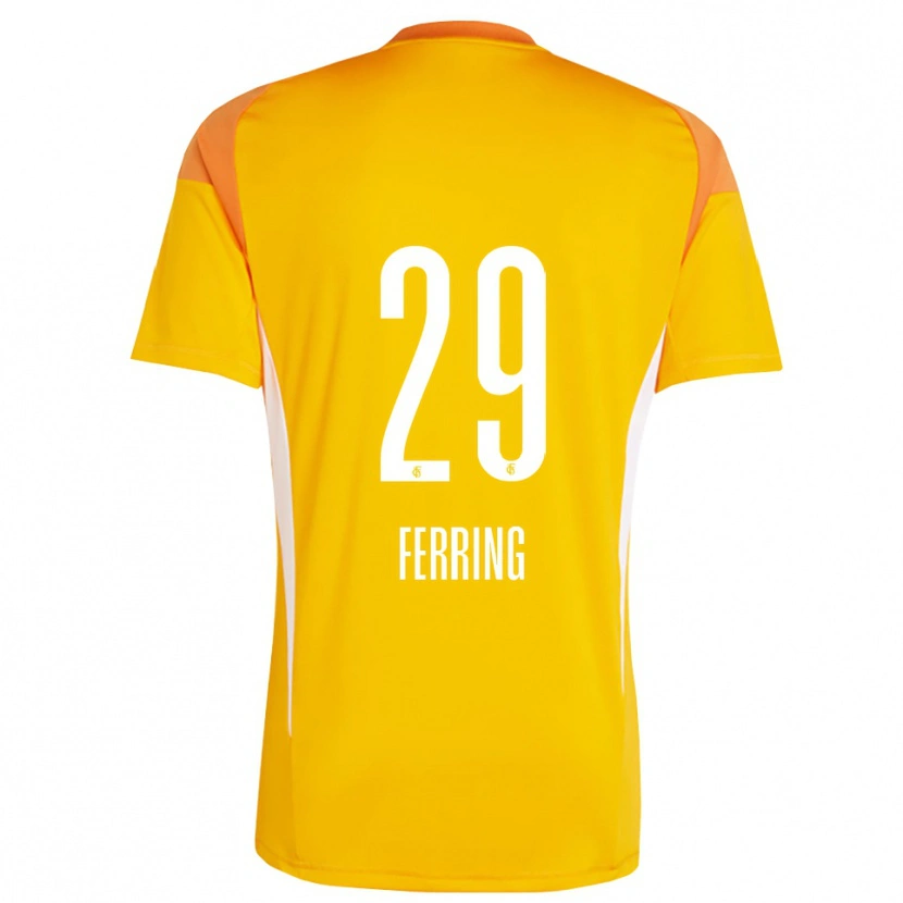 Danxen Bambino Johannes Ferring #29 Maglia Gara Portiere Giallo Arancio 2025/26 Maglietta