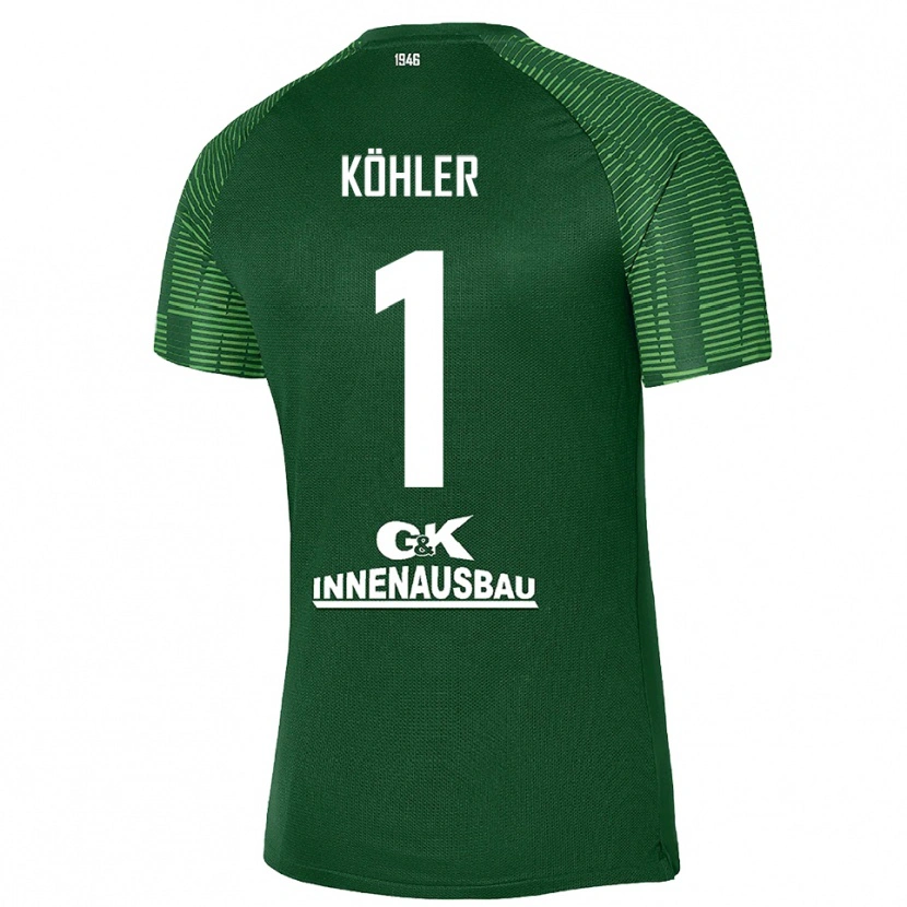 Danxen Bambino Lucas Köhler #1 Maglia Gara Portiere Verde Scuro Nero 2025/26 Maglietta