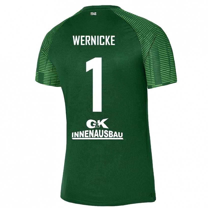 Danxen Bambino Samuli Wernicke #1 Maglia Gara Portiere Verde Scuro Nero 2025/26 Maglietta