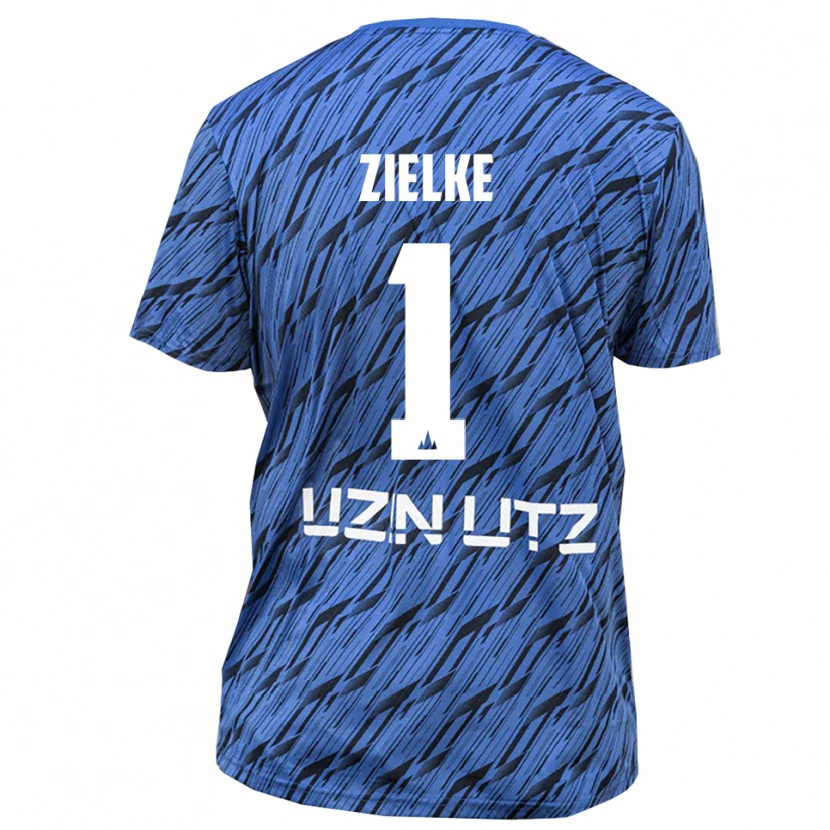 Danxen Bambino Paul Zielke #1 Maglia Gara Portiere Bianco Blu Reale 2025/26 Maglietta