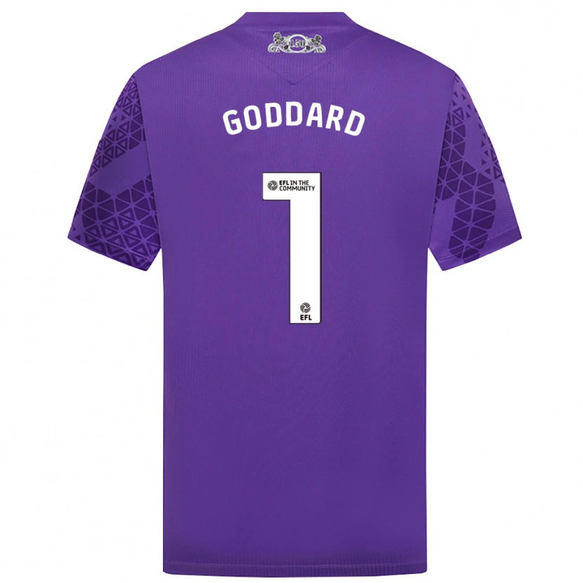 Danxen Bambino Felix Goddard #1 Maglia Gara Portiere Viola Bianco 2025/26 Maglietta