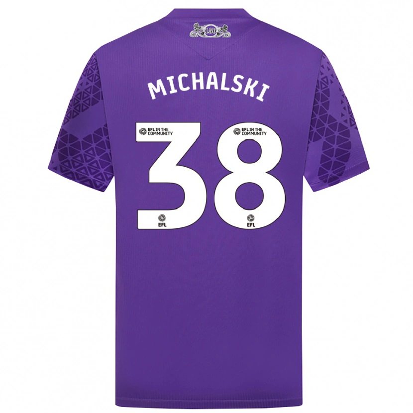 Danxen Bambino Nicholas Michalski #38 Maglia Gara Portiere Viola Bianco 2025/26 Maglietta