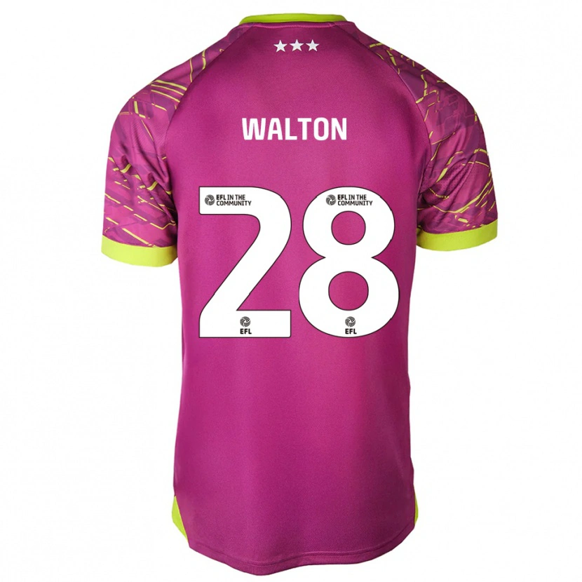 Danxen Bambino Christian Walton #28 Maglia Gara Portiere Rosso Melanzana 2025/26 Maglietta