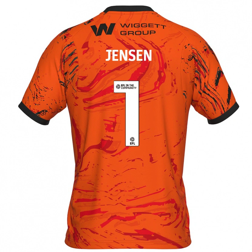 Danxen Bambino Lukas Jensen #1 Maglia Gara Portiere Arancione Nero 2025/26 Maglietta