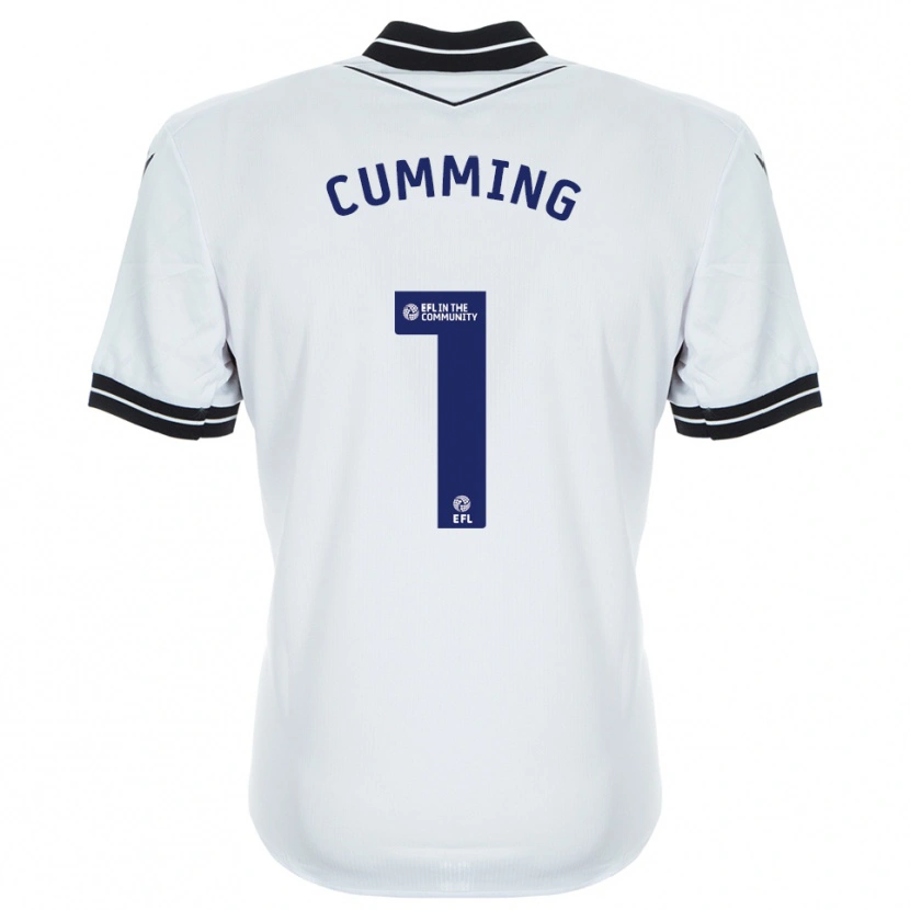 Danxen Bambino Jamie Cumming #1 Maglia Gara Portiere Bianco Blu Reale 2025/26 Maglietta