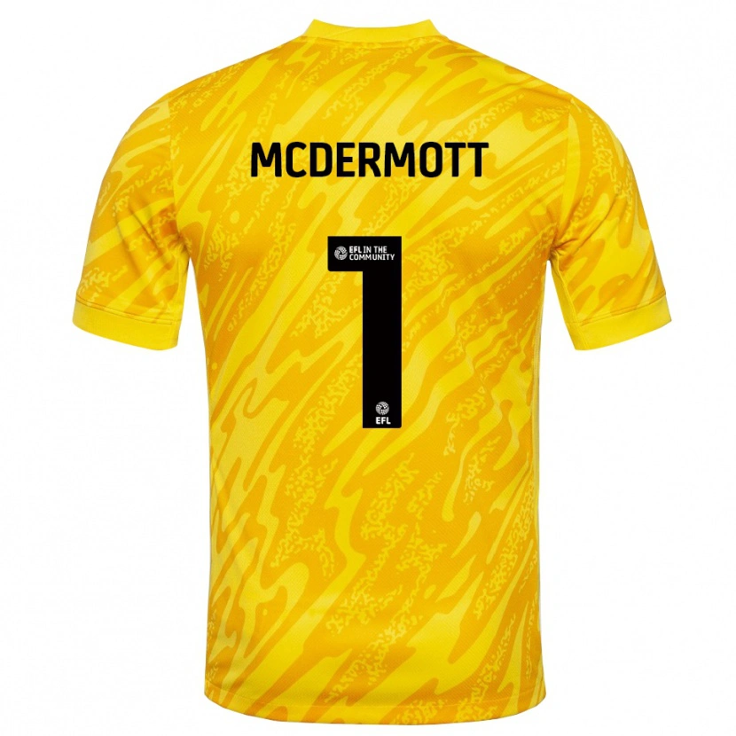Danxen Bambino Conal McDermott #1 Maglia Gara Portiere Nero Giallo 2025/26 Maglietta