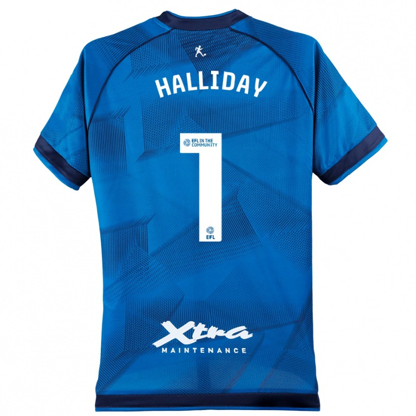 Danxen Bambino Joel Halliday #1 Maglia Gara Portiere Blu Bianco 2025/26 Maglietta