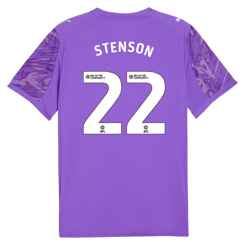 Danxen Bambino Fran Stenson #22 Maglia Gara Portiere Viola Bianco 2025/26 Maglietta