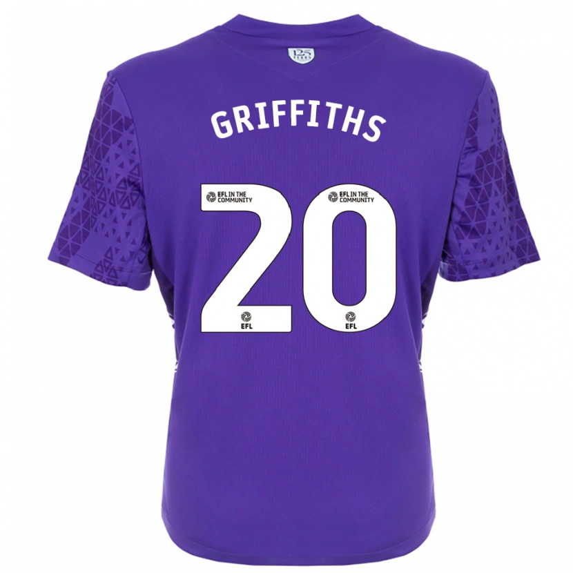 Danxen Bambino Josh Griffiths #20 Maglia Gara Portiere Viola Bianco 2025/26 Maglietta