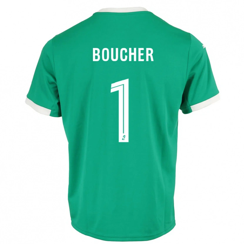 Danxen Bambino Zacharie Boucher #1 Maglia Gara Portiere Verde Bianco 2025/26 Maglietta