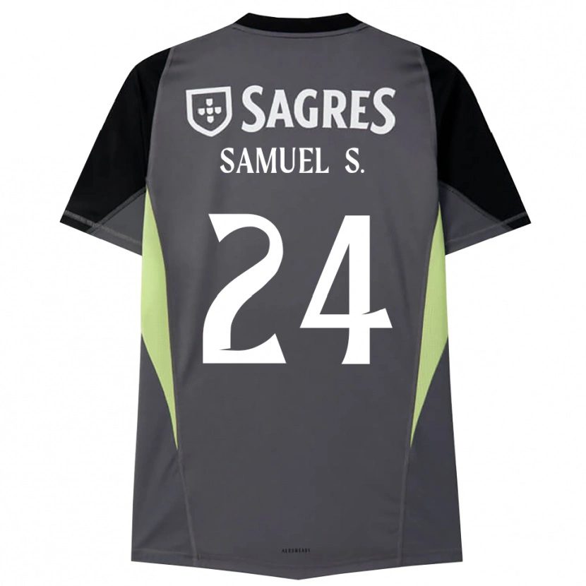 Danxen Bambino Samuel Soares #24 Maglia Gara Portiere Grigio Scuro Nero 2025/26 Maglietta