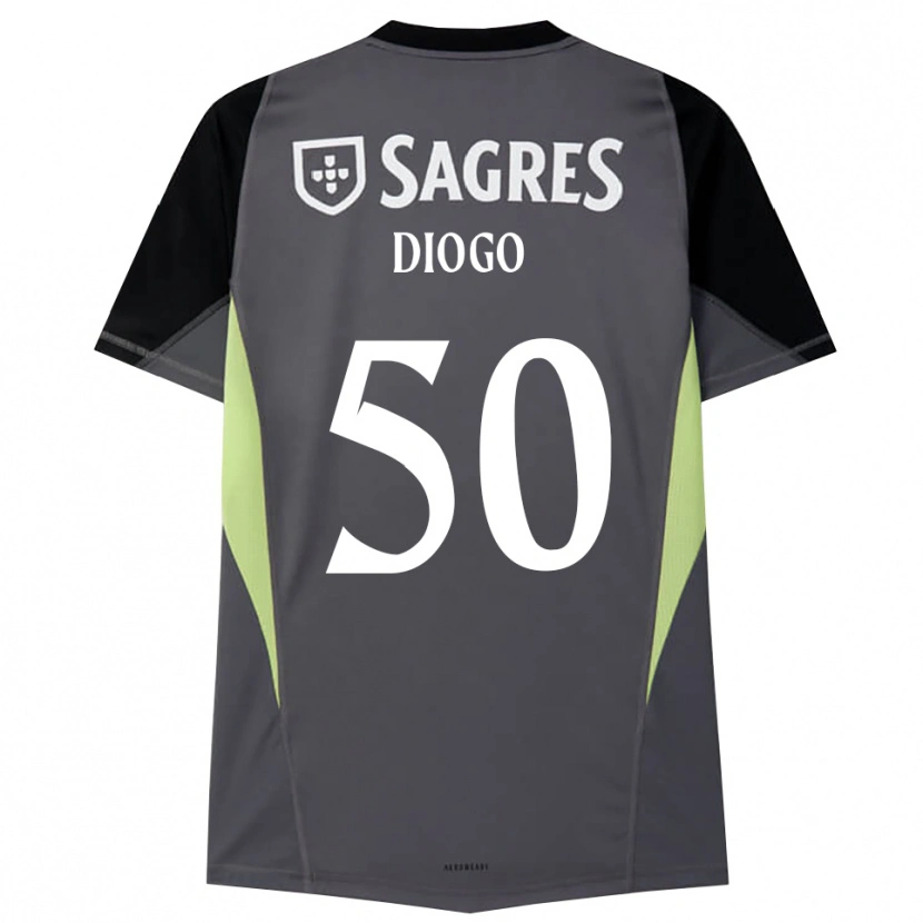 Danxen Bambino Diogo Ferreira #50 Maglia Gara Portiere Grigio Scuro Nero 2025/26 Maglietta