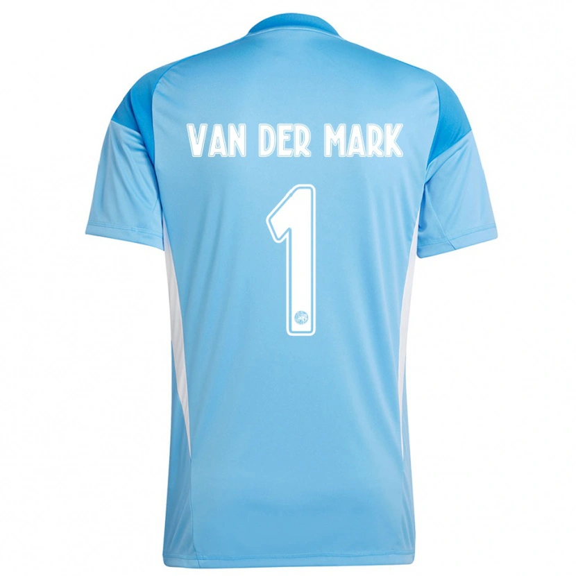 Danxen Bambino Jesper van der Mark #1 Maglia Gara Portiere Blu Chiaro Bianco 2025/26 Maglietta