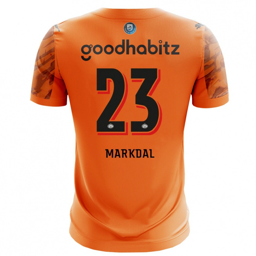 Danxen Bambino Mikkel Markdal #23 Maglia Gara Portiere Arancio Nero 2025/26 Maglietta