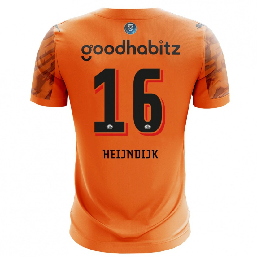 Danxen Bambino Bram Heijndijk #16 Maglia Gara Portiere Arancio Nero 2025/26 Maglietta