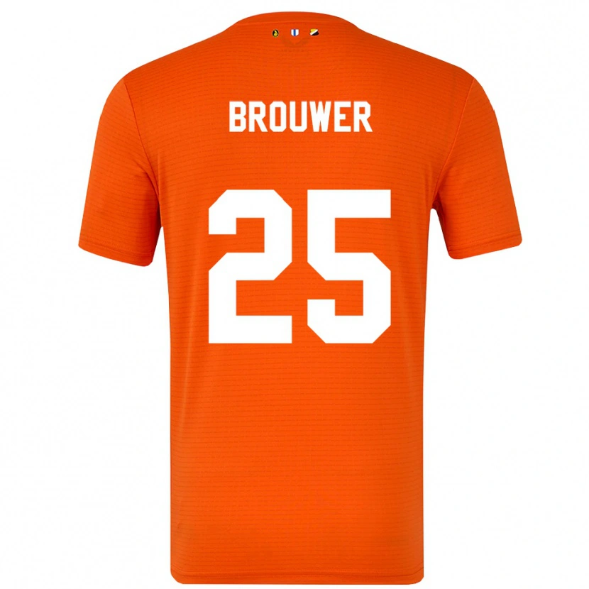 Danxen Bambino Michael Brouwer #25 Maglia Gara Portiere Arancio Nero 2025/26 Maglietta