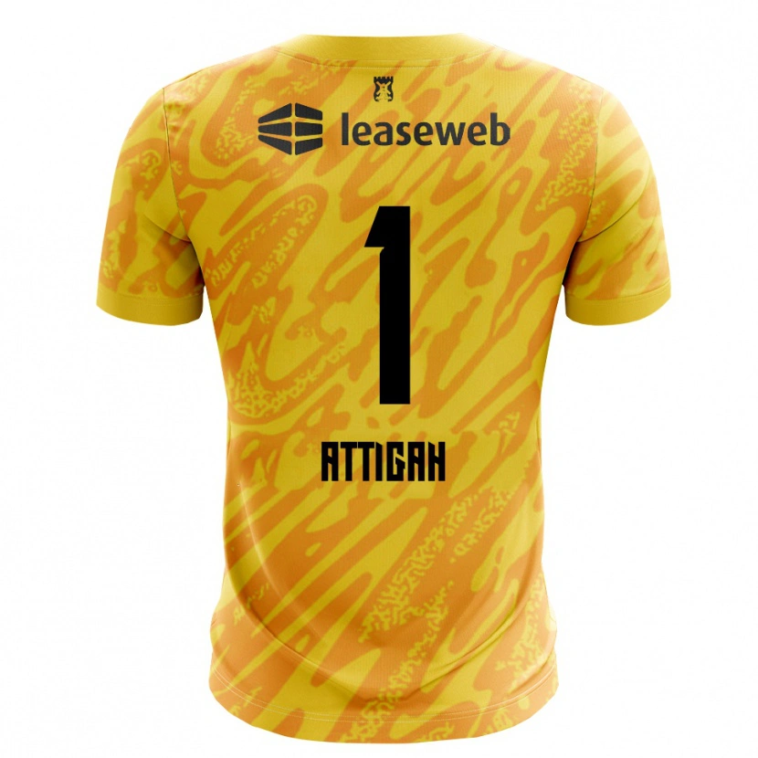 Danxen Bambino Quenten Attigah #1 Maglia Gara Portiere Arancio Giallo Nero 2025/26 Maglietta